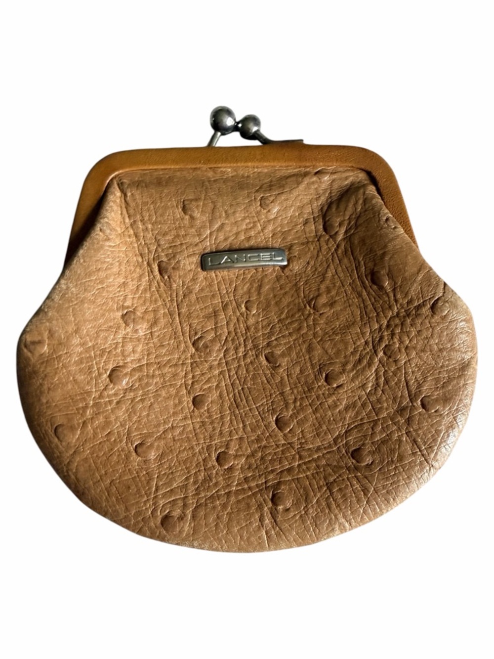 Vintage Lancel Kiss Lock Leather Change Purse